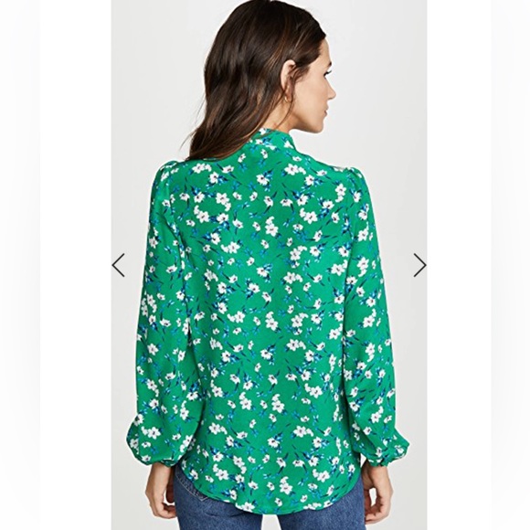 Yumi Kim Green Floral Silk Blouse - Picture 6 of 16